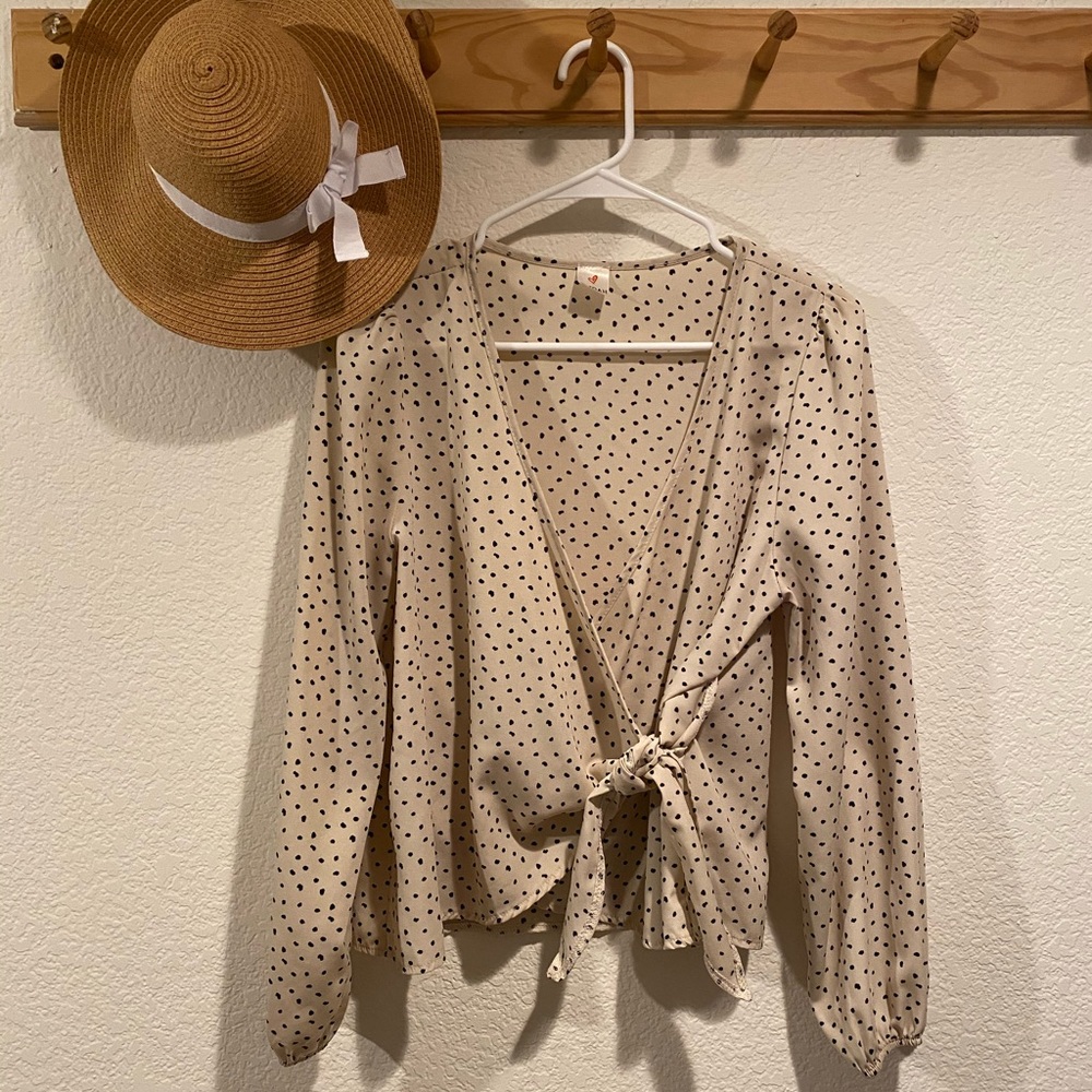 Boutique front tie blouse